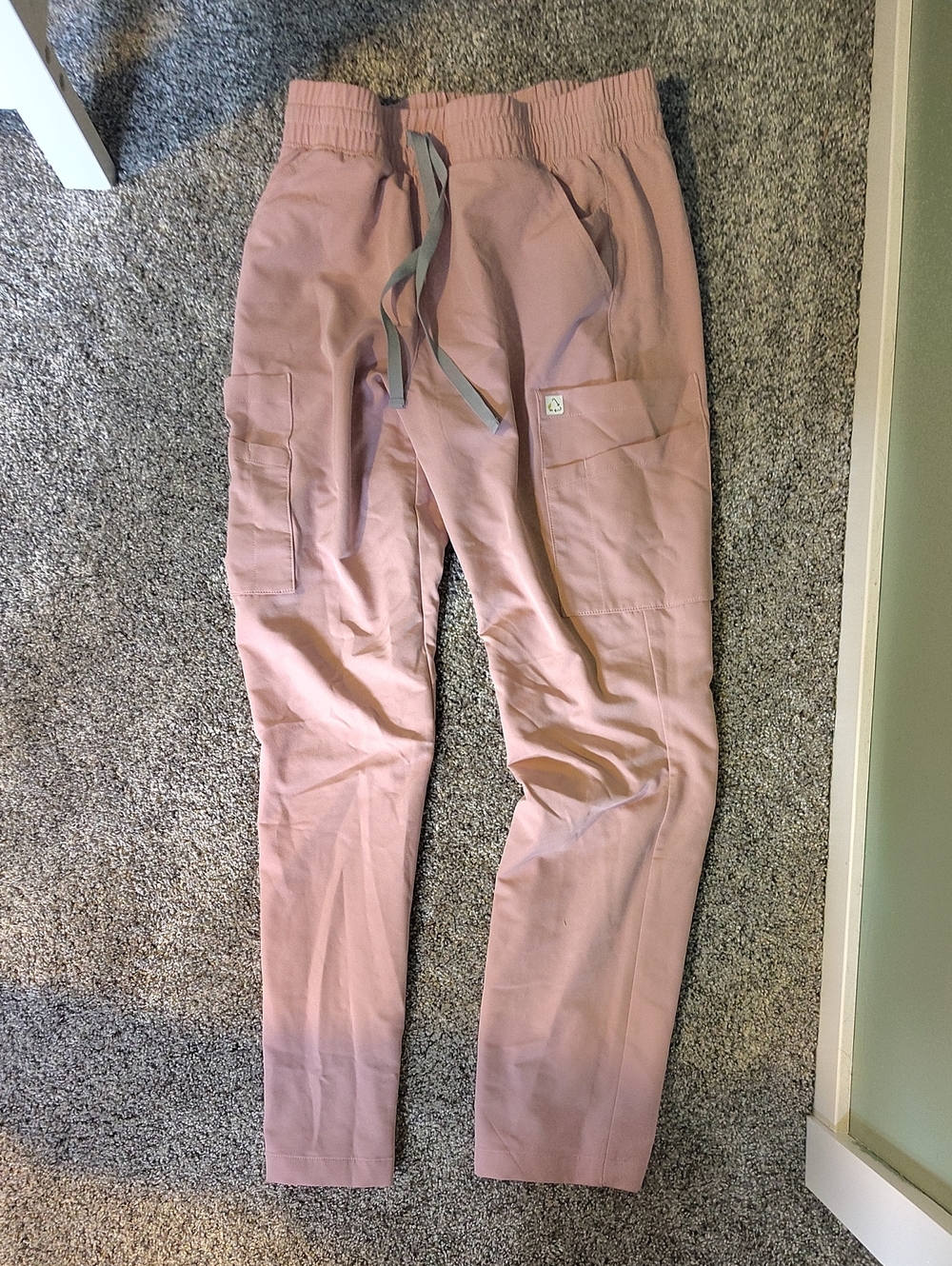 Women's Dusty Pink Scrubs with Drawstring Waist